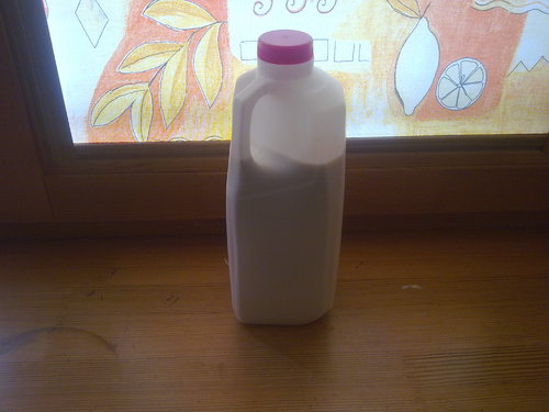 Bottle of a milk for breakfast :D entry